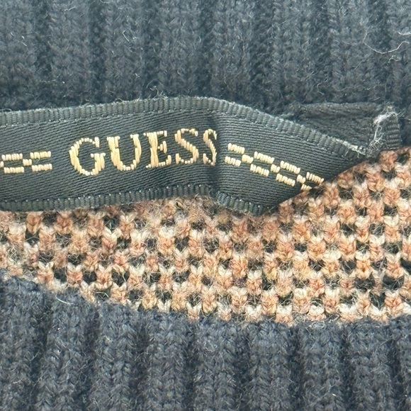 GUESS Leopard Print Sweater Dress Long Sleeve Logo Hem Size 8 - Picture 9 of 13